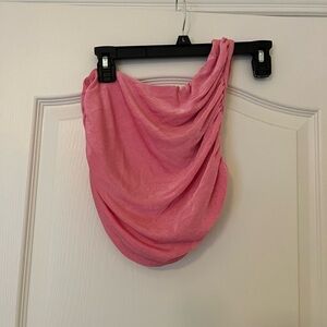 Elegant Pink Women's Asymmetrical Top